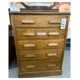 #129  Oak Map Cabinet 