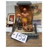 #152 1942 L.L. Ritters Chalkware Boxing Figures with Light