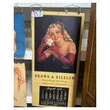 #153 Large  Print House Pin-up Calendar 1946 (lady of the evening) signed by Zoe Mozert