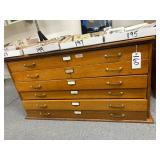 #160 Large Oak Map/ Art Cabinet