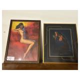 #191 Lot of 2 Incl. Framed Pin up girl & Framed and Matted Earl Moran Pin-up ( sweet dreams)