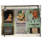 #193 Lot of 3 Large Print House Pin -up girl Calendars 1948, 1952,1950 Incl. Lady  swimming  in Ocea