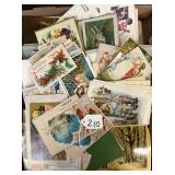 #210  Lot of Vintage Postcards and Vintage Advertising