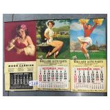 #218  Lot of 3 Calendars Incl. (dream girl) Zoe Mozert (Moon Carrier), 2 Napa Auto Parts (Calanders 