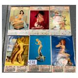 #221 Lot of 6  Cheese Cake Calendars Incl.(1947,1955,1957,1965) all Advertising Calendars