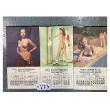 #223 Lot of 3 Full Page Cheese Cake Calendars Incl.(1954, 1957) one is Missing the Calendar