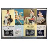 #227 Lot of 4 Pin-up Calendars Incl. 1948,1964,1964,1965) Print House & Advertising  (one is missing