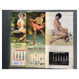 #233 Lot of 3 Pin-up Calendars Incl.1952,1955,1962) as is Advertising & Print House