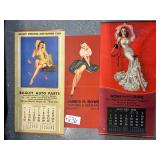 #236 Lot of 3 Pin-up Girl Calanders Incl.( 1941,1942,1948,1950) as is Print House & Advertising