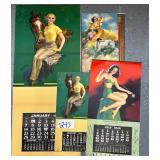 #243 Lot of 4 Pin-up Girl Calendars Incl. (1940) Print House 