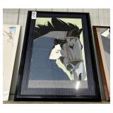 #255 Patrick Nagel Lithograph  Framed and Matted (Mirage) Artwork itself 24X35 		#255 Patrick Nag			