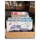 #1034 Assorted Lot- Scimitar, Tamiya, Italeri etc tanks