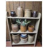 Large Collection of Antique Stoneware, Crocks, Jugs, etc.