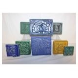 #349 Lot of Eight Pewabic tiles