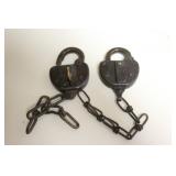 #381 Pair of railroad padlocks NYC 