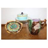 #388 Majolica lot #3 incl. pitcher