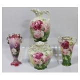 #194 RB- Pink roses vase, water pitcher