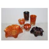 #217 Lot of 6 assort. Carnival Glass