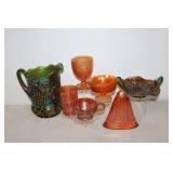 #220 Carnival Glass incl. grape pitcher