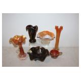 #224 Carnival Glass incl. flaired vase