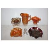 #226 Carnival Glass incl. flower pitcher