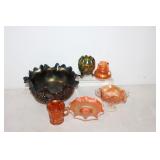 #228 Carnival Glass incl. flower cup