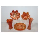 #233 Carnival Glass incl. windmill serving dish