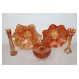 #234 Flower vase & bowl Carnival Glass