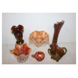 #238 Carnival Glass incl. textured candy dish