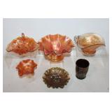 #248 Carnival Glass incl. butterfly basket