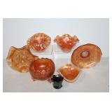 #250 Carnival Glass incl. lion & berry dish