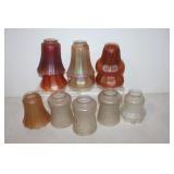 #259 Lot of 11 sconces incl. Carnival Glass