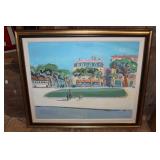 #515 Paul Running Twilight In Beziers- oil on canvas