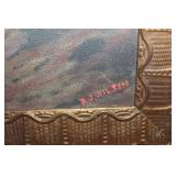 #520 Signed oil on rough board