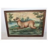 #518 Buck in Woods unsigned- oil