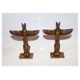 #501 Totem Pole polished bookends