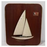 #536 Yacht club relief carved wood boating wall sculpture