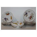 #523 Set of Royal Worcester plates, placemats, and covered bowl