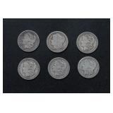 #484 Lot of 6 silver dollars