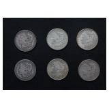 #485 Lot of 6 silver dollars