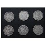 #488 Lot of 6 silver dollars