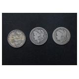 #489 Lot of 3 silver dollars