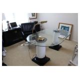 Painted Brass Pillar Table