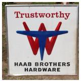 Trustworthy Haab Brothers Hardware tin
