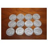 (12) Franklin Silver half dollars