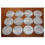 (12) 1965 Kennedy half dollars