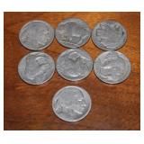 (7) Buffalo nickels