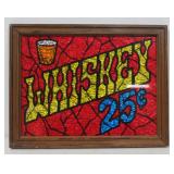 Stained glass “whisky” sign