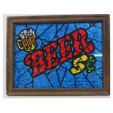 Stained glass beer sign