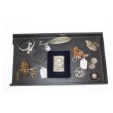 #6 Sterling plaque and jewelry